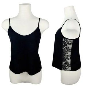 Talula Black Tank Top with Lace Side Panels XS